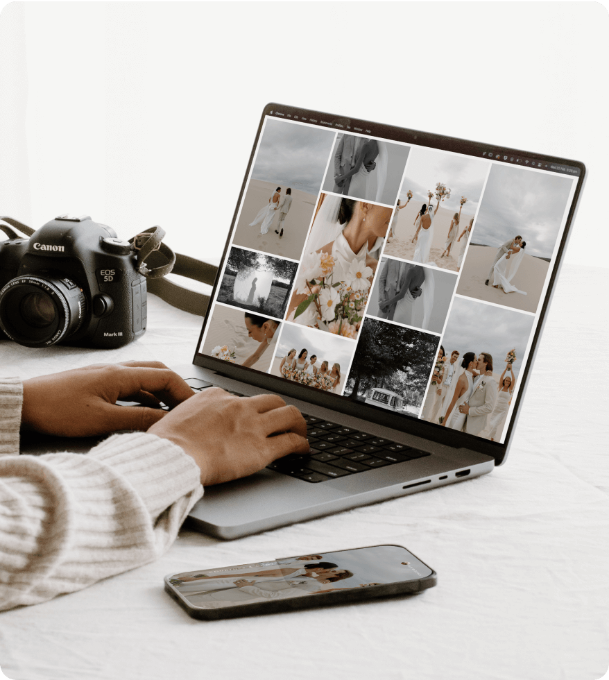 Gallery software on laptop