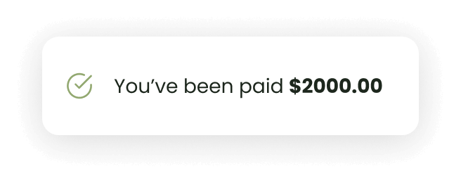 You've been paid notification
